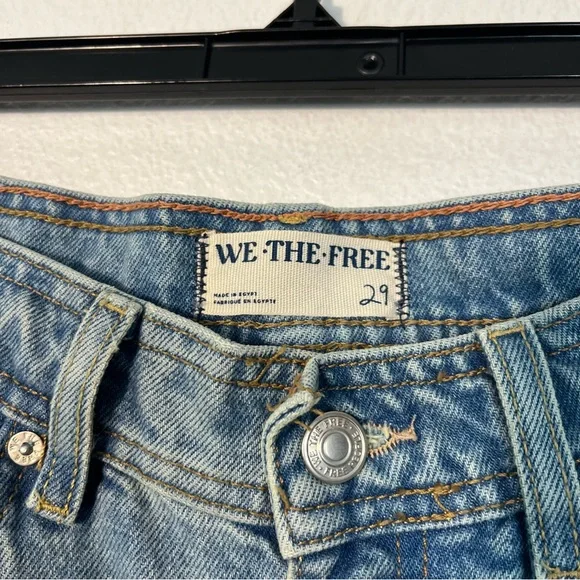 Free People We The Free Xena Slim Straight Jeans Size 29 Union Blue Boho Denim